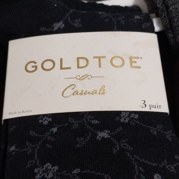 (Ladies )1 SilverToe Floral and 2 Gray Socks Sets. There Is A Total of 9 Pairs - Picture 3 of 8